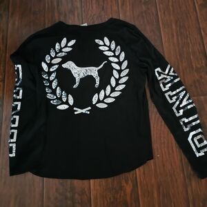 PINK black Sequin Long Sleeve